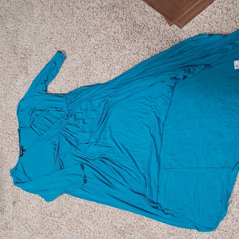 Lane Bryant high-low teal/blue maxi dress size 22
